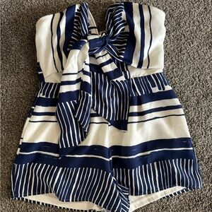 Striped Strapless Romper